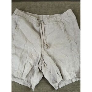 J.Jill linen drawstring waist shorts womens size s tan casual utility vacation